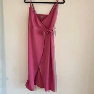 Pink satin wrap dress from urban🐷